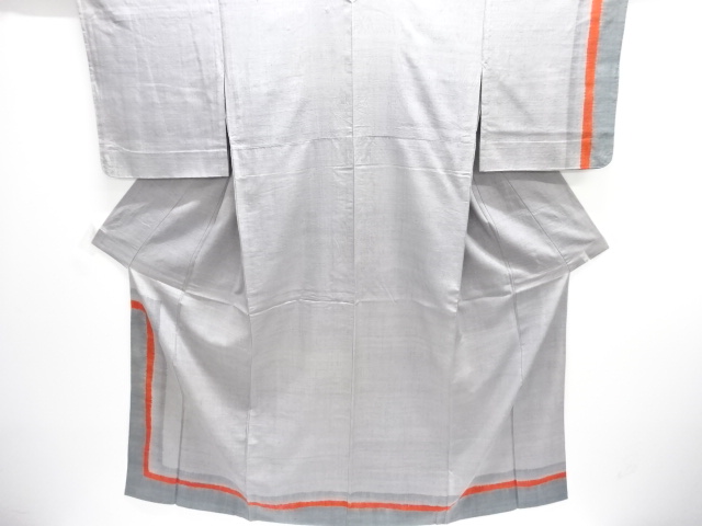 アンティーク　絞り線描き模様手織り紬単衣着物